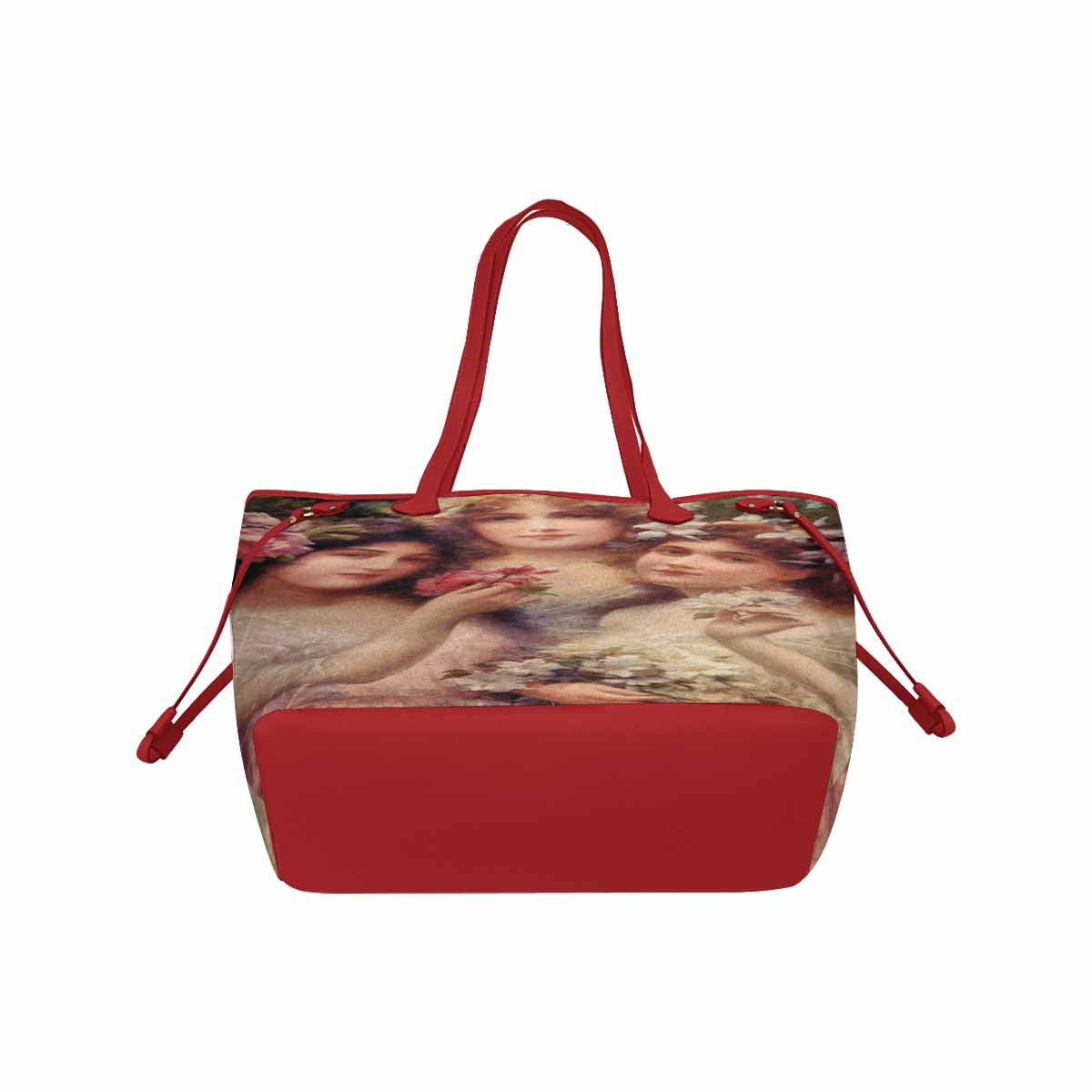Victorian Lady Design Handbag, Model 1695361, The Three Graces #2, RED TRIM