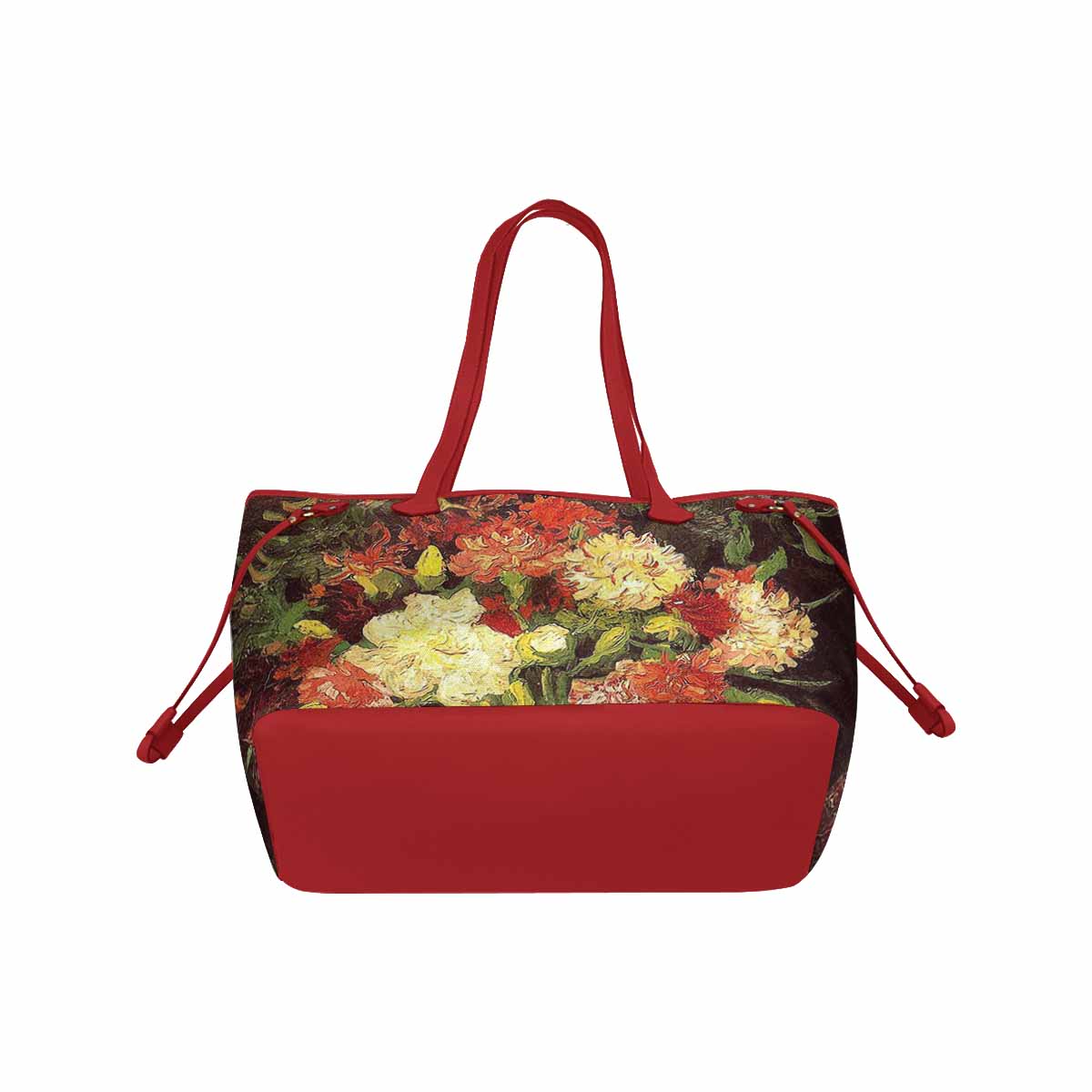 Vintage Floral Handbag, Classic Handbag, Mod 1695361 Design 33 RED TRIM