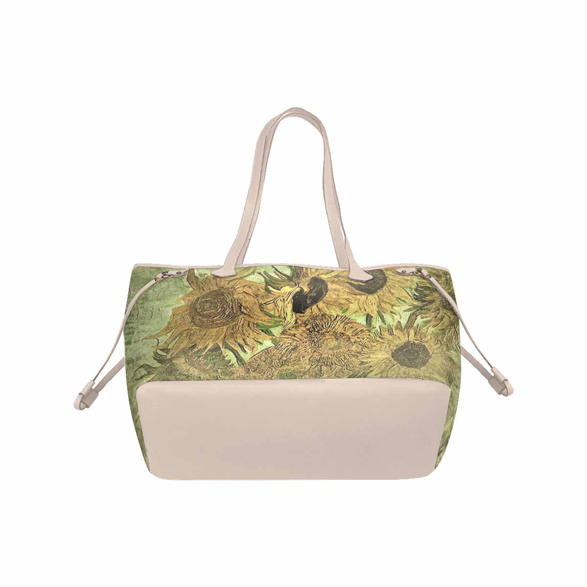 Vintage Floral Handbag, Classic Handbag, Mod 1695361, Design 48x BEIGE/TAN TRIM