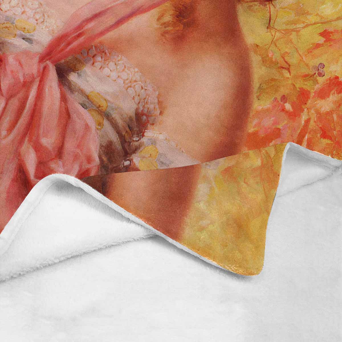 Victorian Girl Design BLANKET, LARGE 60 in x 80 in, THE CHERRY BONNET