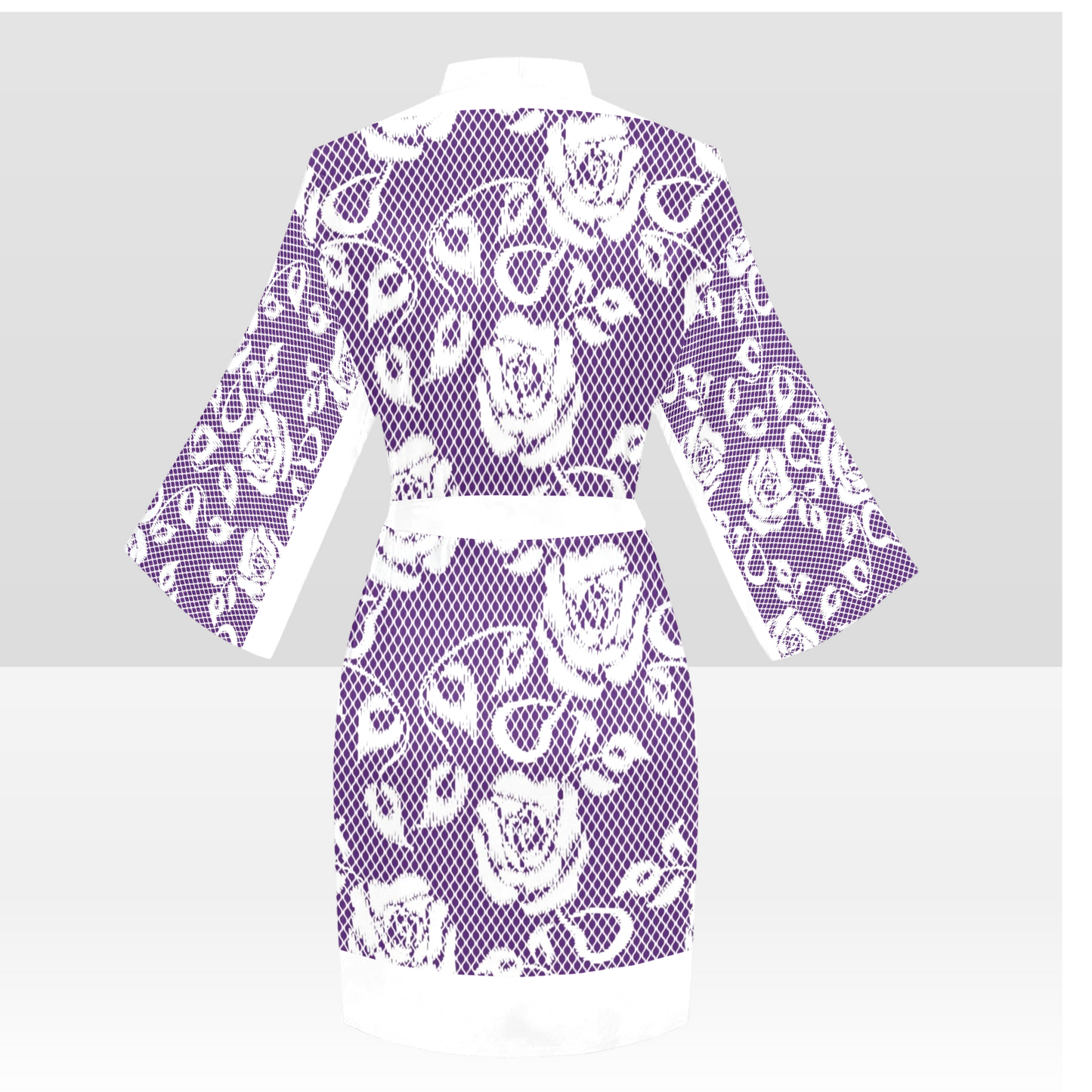 Victorian Lace Kimono Robe, Black or White Trim, Sizes XS to 2XL, Design 18