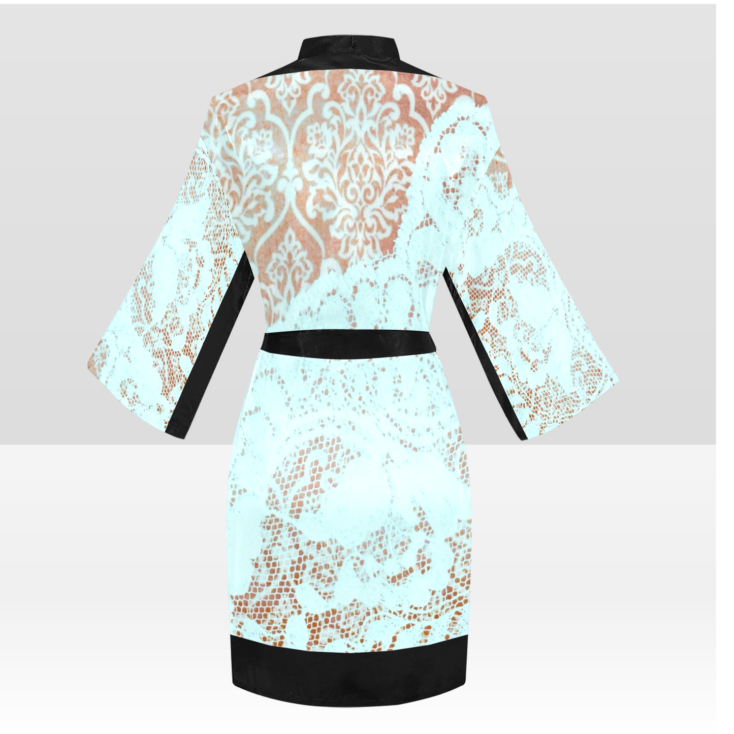 Victorian Lace Kimono Robe, Black or White Trim, Sizes XS to 2XL, Design 23