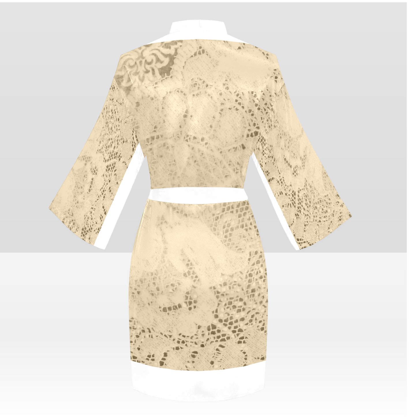 Victorian Lace Kimono Robe, Black or White Trim, Sizes XS to 2XL, Design 26