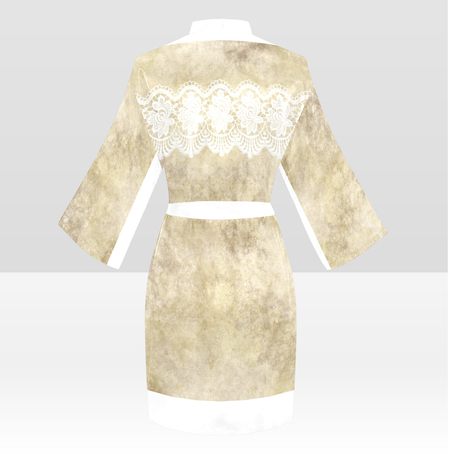 Victorian Lace Kimono Robe, Black or White Trim, Sizes XS to 2XL, Design 28