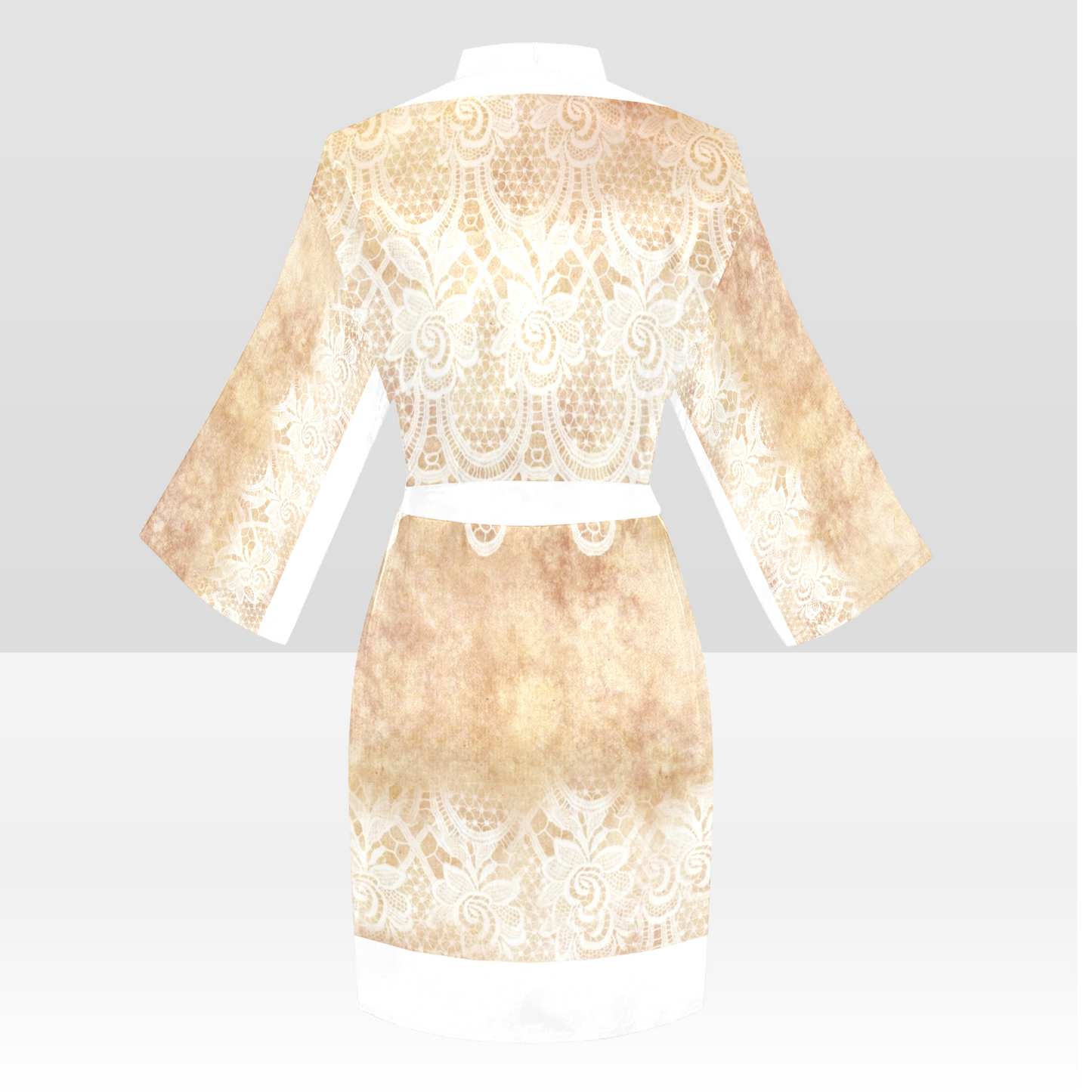 Victorian Lace Kimono Robe, Black or White Trim, Sizes XS to 2XL, Design 30