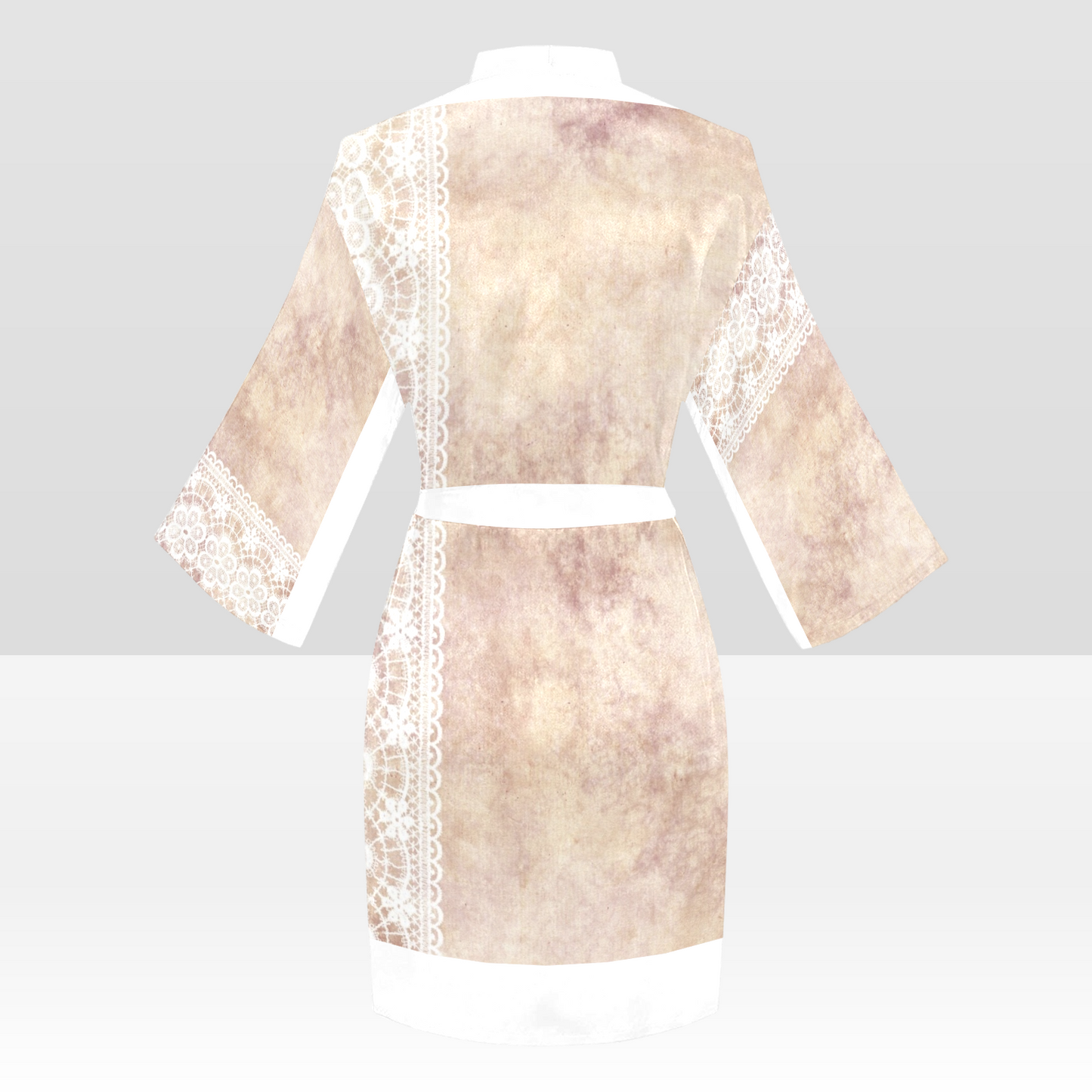 Victorian Lace Kimono Robe, Black or White Trim, Sizes XS to 2XL, Design 35