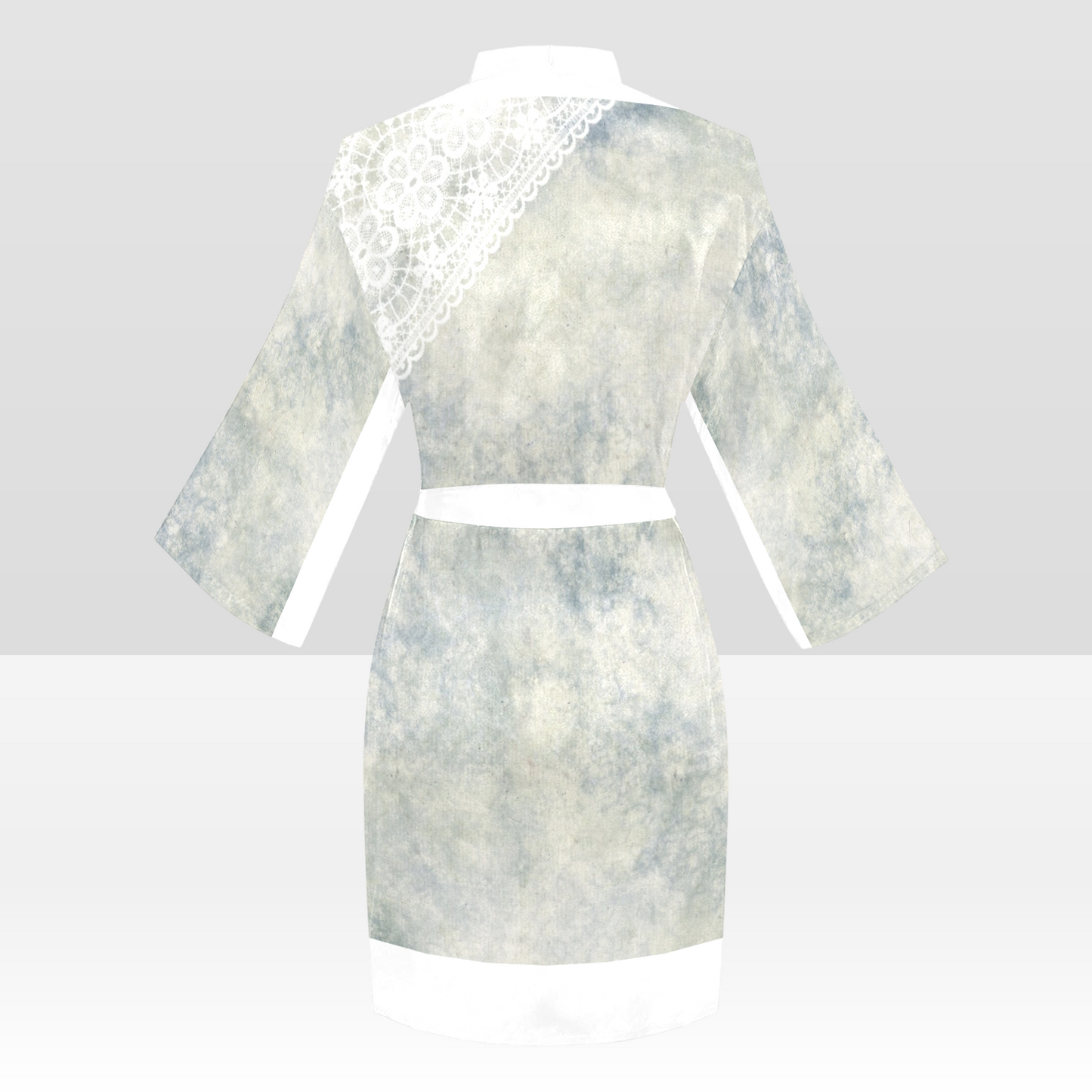 Victorian Lace Kimono Robe, Black or White Trim, Sizes XS to 2XL, Design 36