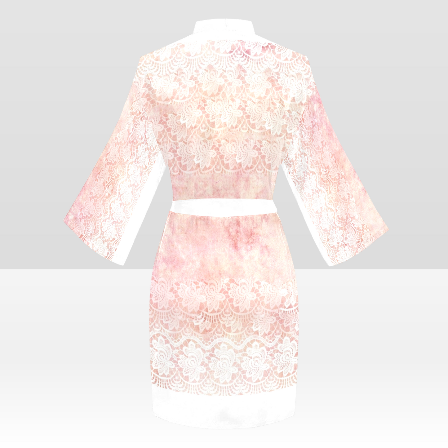 Victorian Lace Kimono Robe, Black or White Trim, Sizes XS to 2XL, Design 38