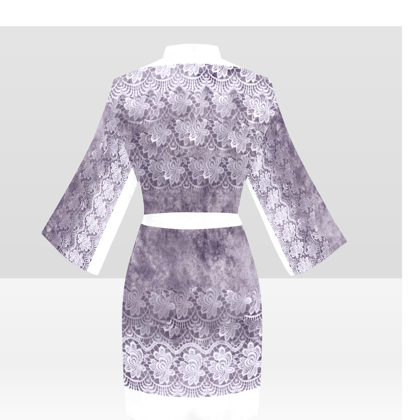 Victorian Lace Kimono Robe, Black or White Trim, Sizes XS to 2XL, Design 39