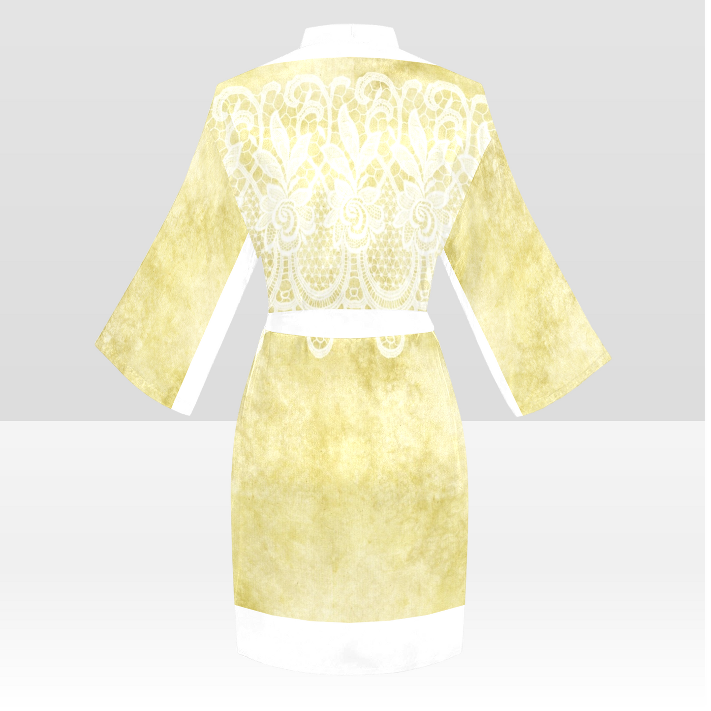 Victorian Lace Kimono Robe, Black or White Trim, Sizes XS to 2XL, Design 44