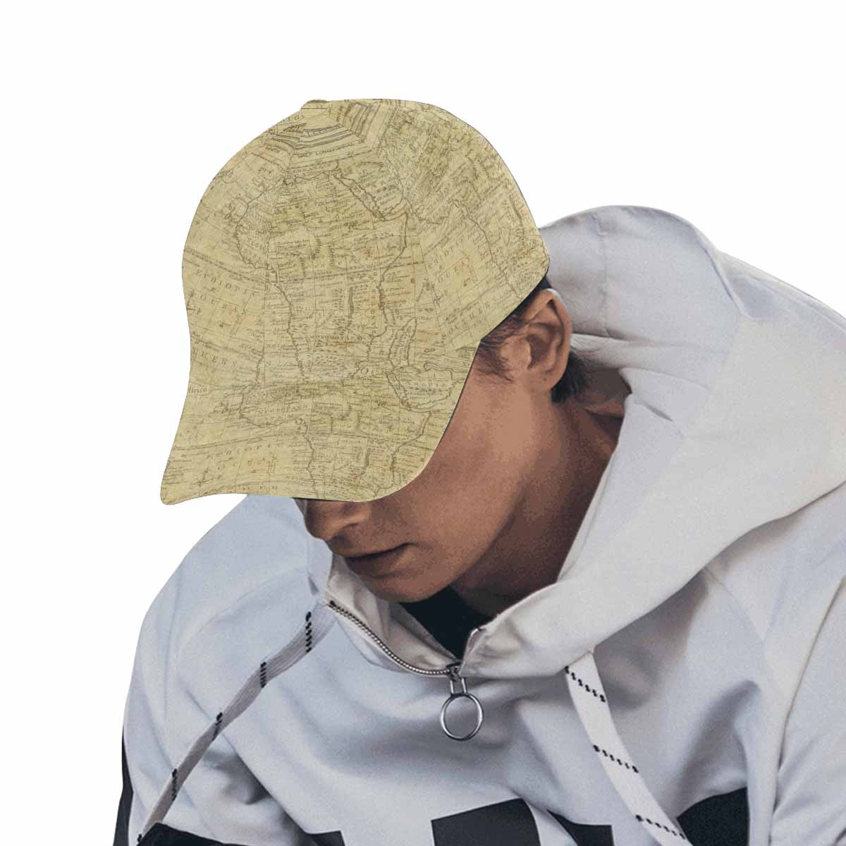 Antique Map design dad cap, trucker hat, Design 1