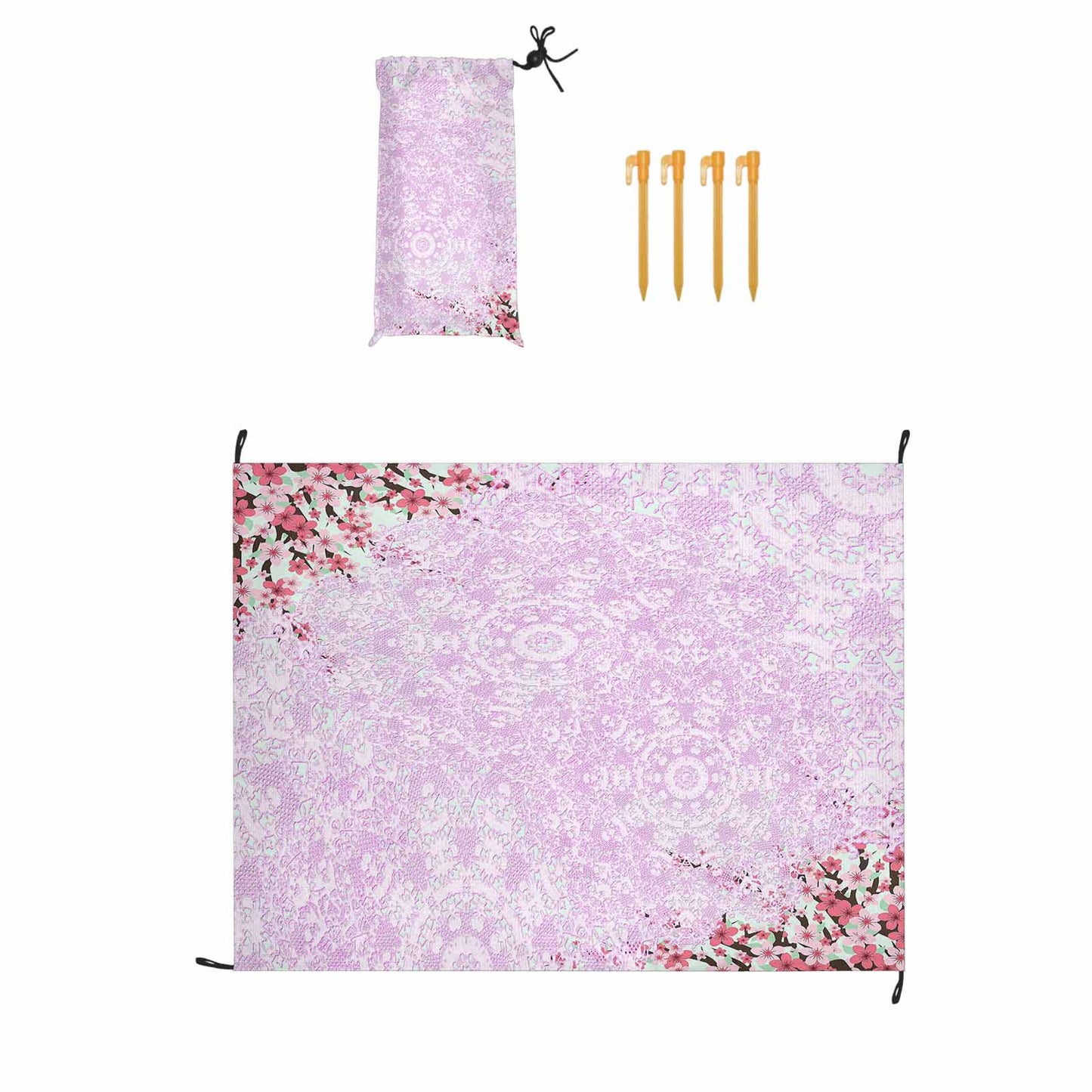 Victorian lace print waterproof picnic mat, 69 x 55in, design 09