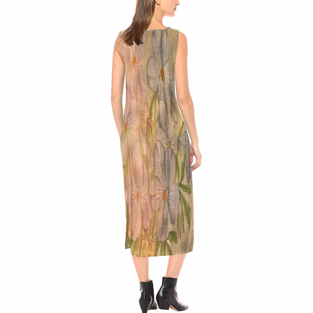 Vintage floral long dress, model D09538 Design 13xx