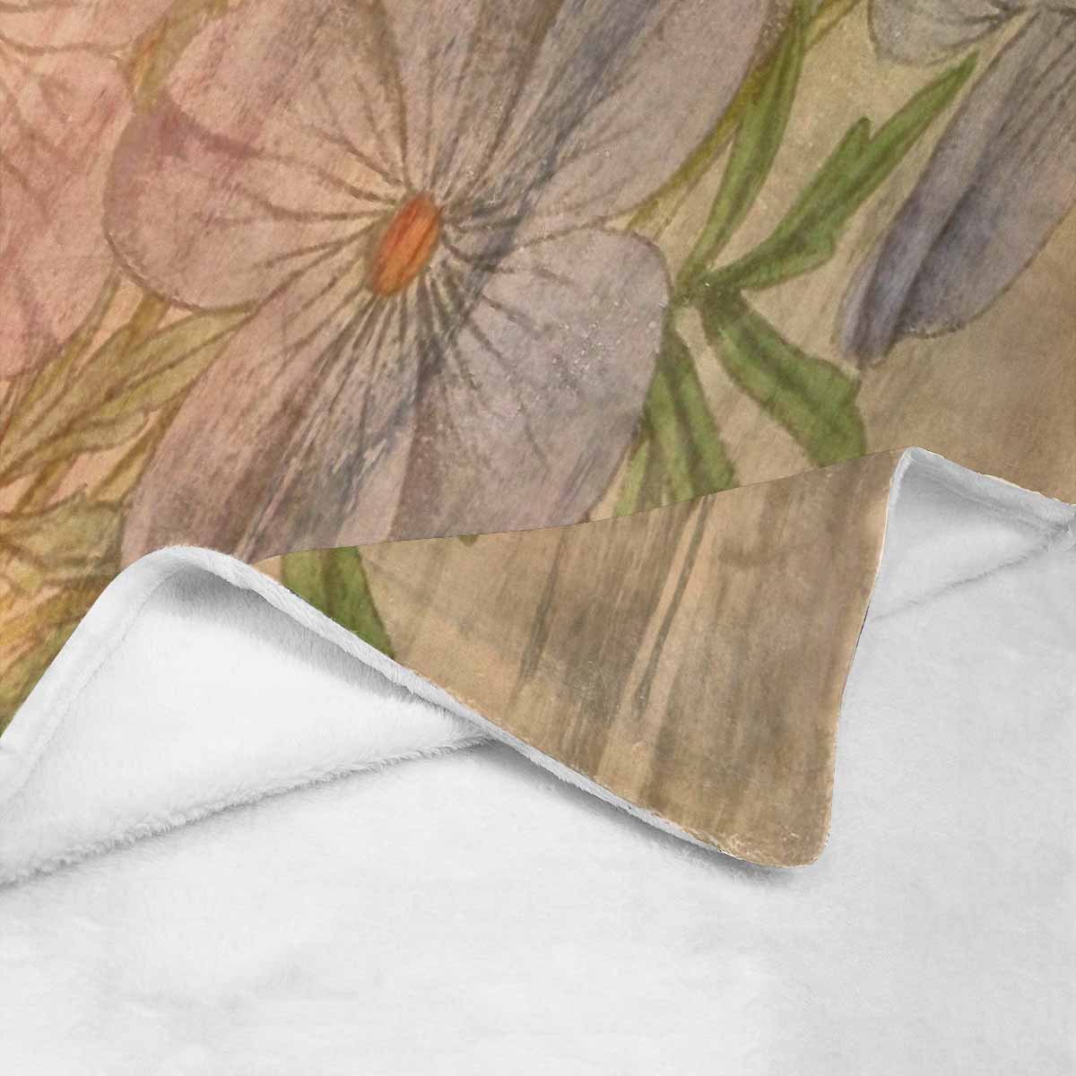 Vintage Floral BLANKET, LARGE 60 in x 80 in, Design 13xx C50