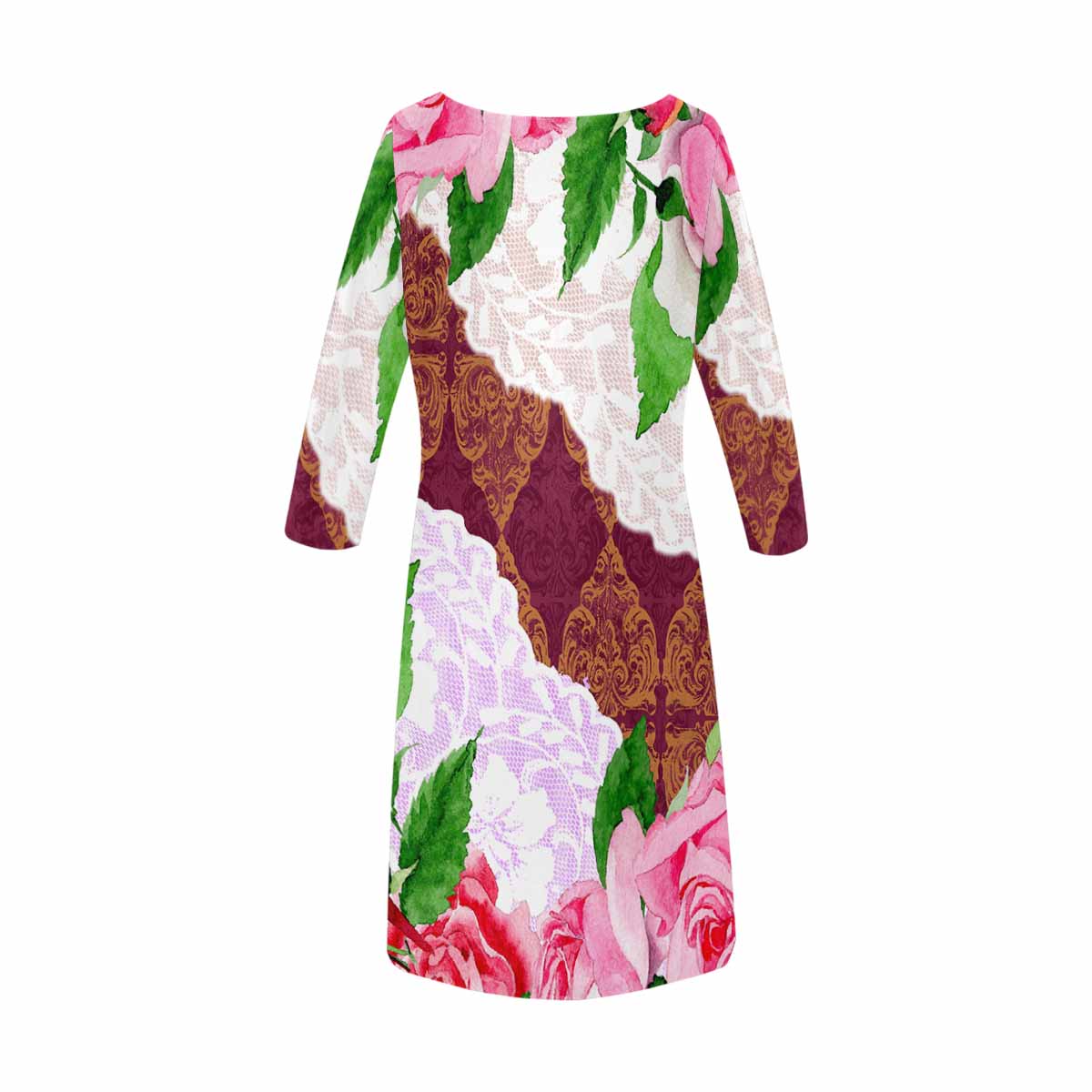 Victorian printed lace loose dress, Design 19