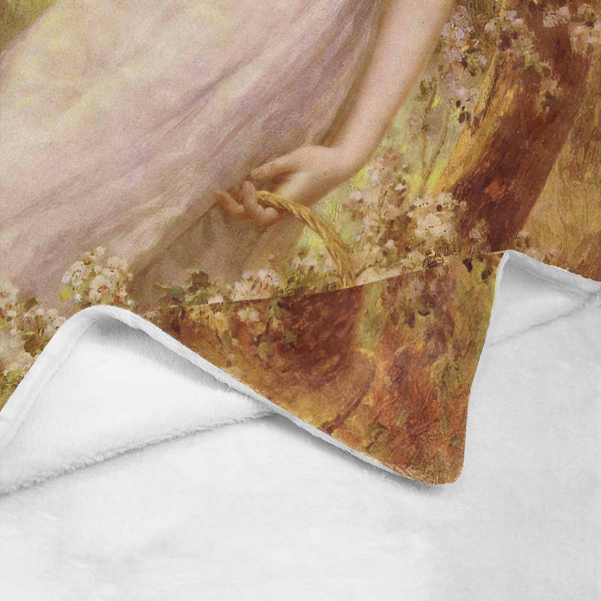 Victorian Lady Design BLANKET, LARGE 60 in x 80 in, CHERRY BLOSSOM