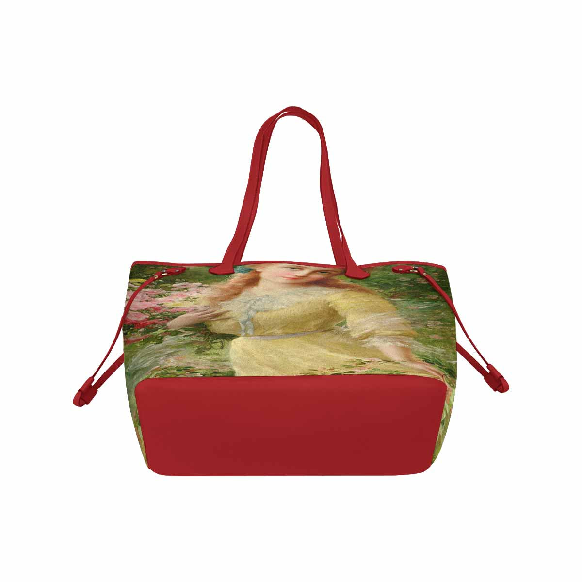 Victorian Girl Design Handbag, Model 1695361, Portrait Of A Girl, RED TRIM
