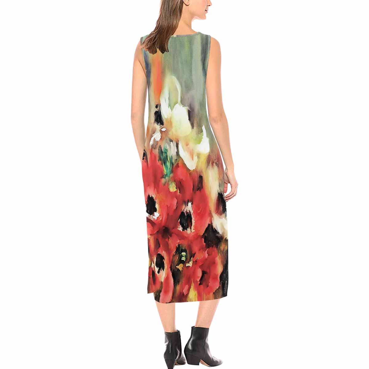 Vintage floral long dress, model D09538 Design 14