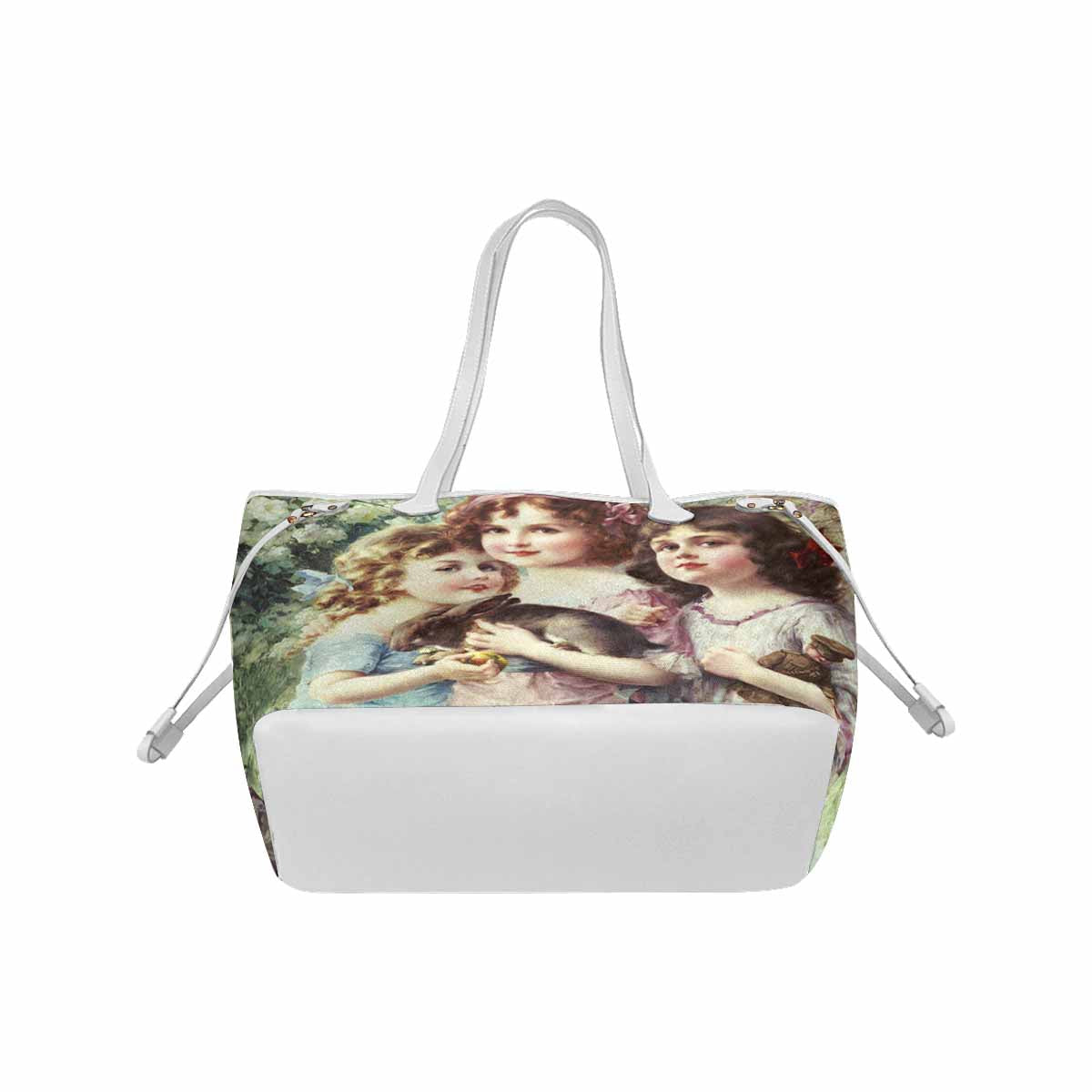 Victorian Lady Design Handbag, Model 1695361, Three Graces #1, WHITE TRIM