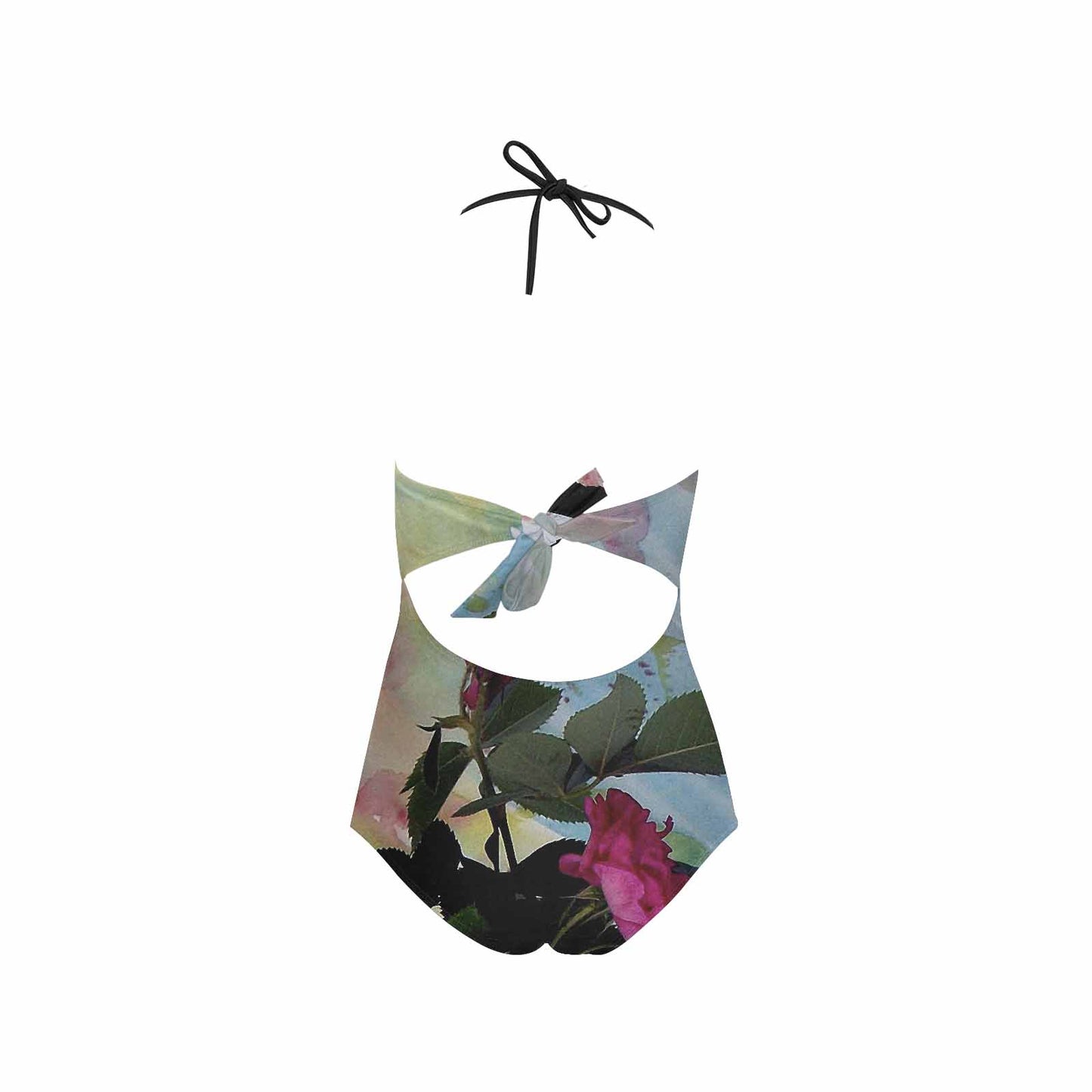 Vintage floral, vintage chest collar, one piece swim wear, Design 21