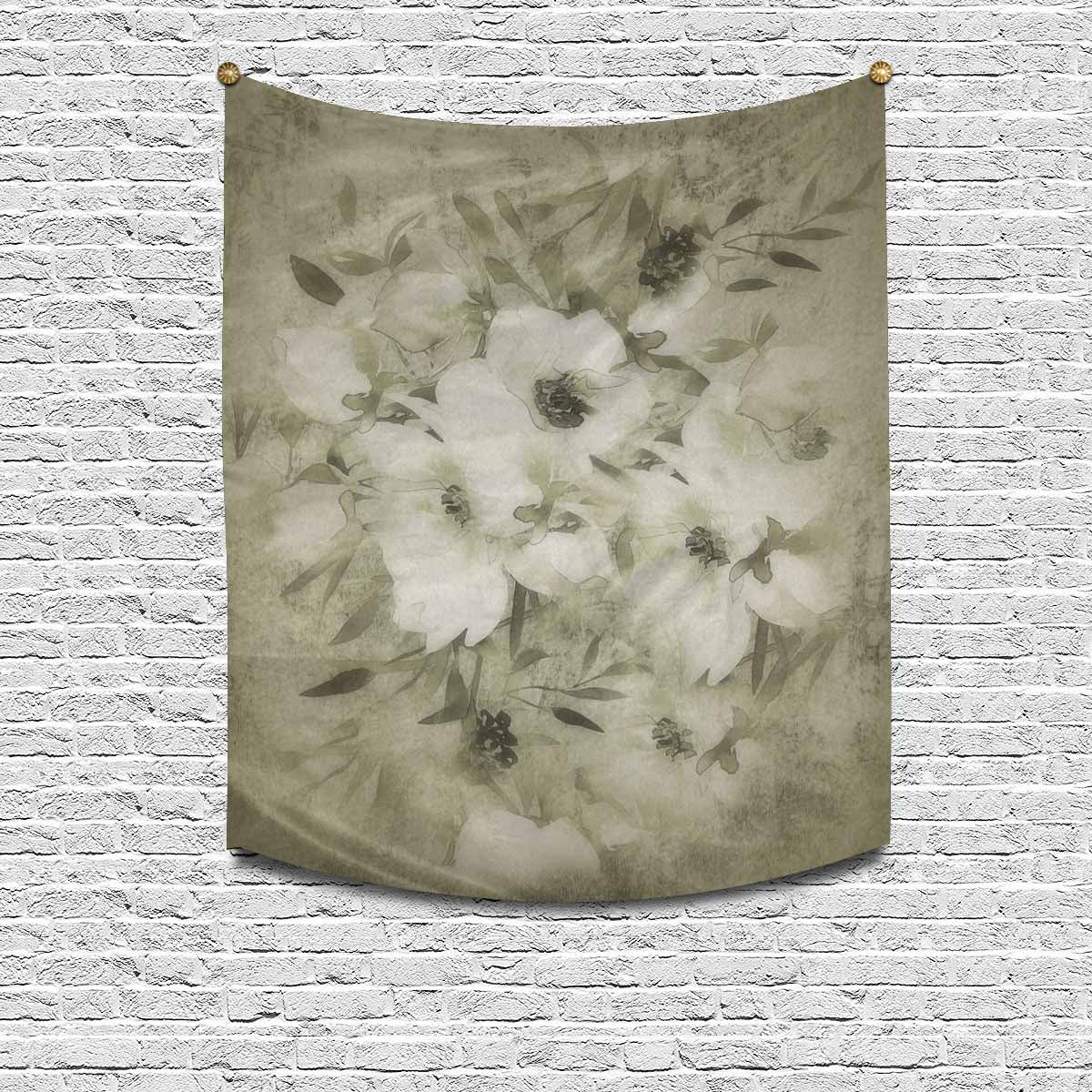 Vintage floral TAPESTRY, MEDIUM 51 in X 60 in, Design 03x C26