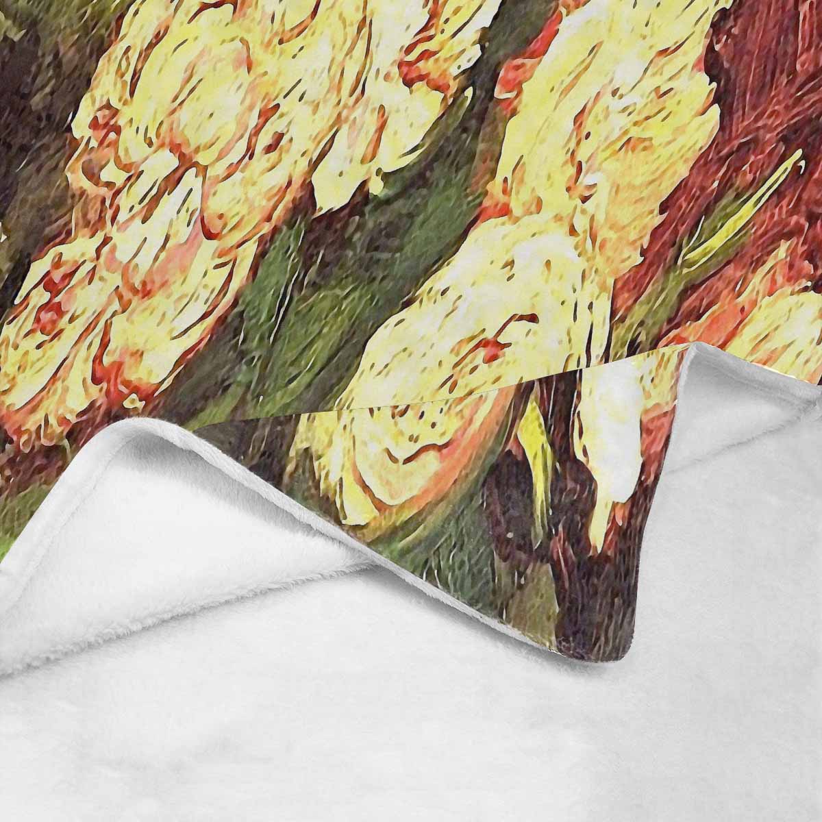 Vintage Floral BLANKET, LARGE 60 in x 80 in, Design 27 C50