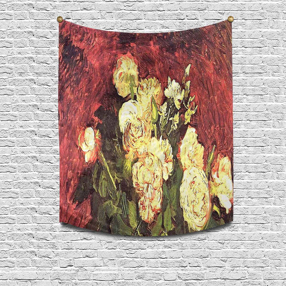 Vintage floral TAPESTRY, MEDIUM 51 in X 60 in, Design 27 C26