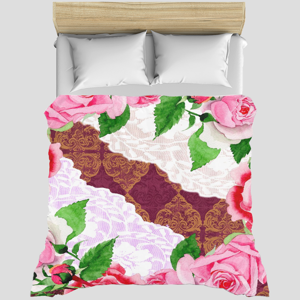 Victorian lace duvet cover, King, queen or twin, Design 19