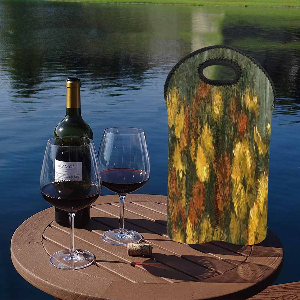 Vintage floral 2 bottle wine bag, Design 28