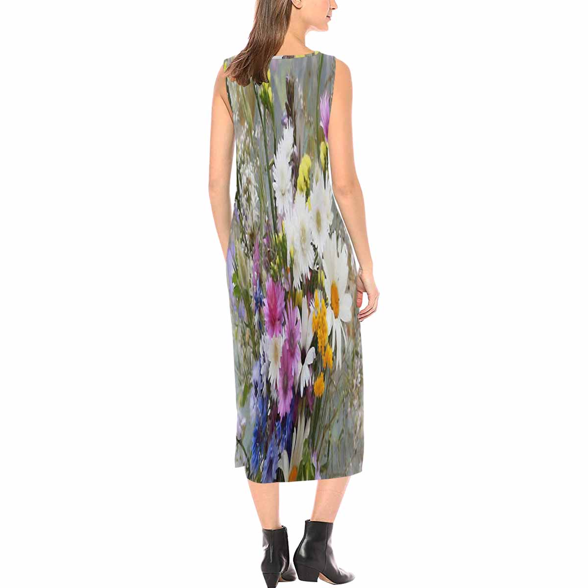 Vintage floral long dress, model D09538 Design 02