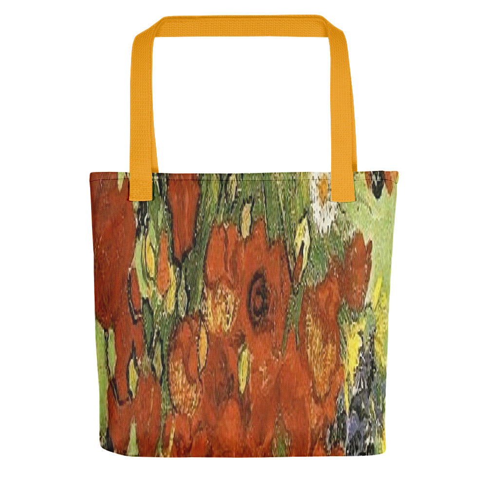 Vintage floral casual tote bag, beach bag, 15 x 15 inch, Design 56