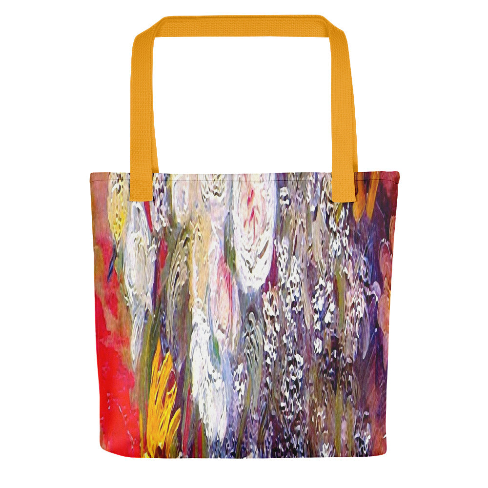 Vintage floral casual tote bag, beach bag, 15 x 15 inch, Design 54