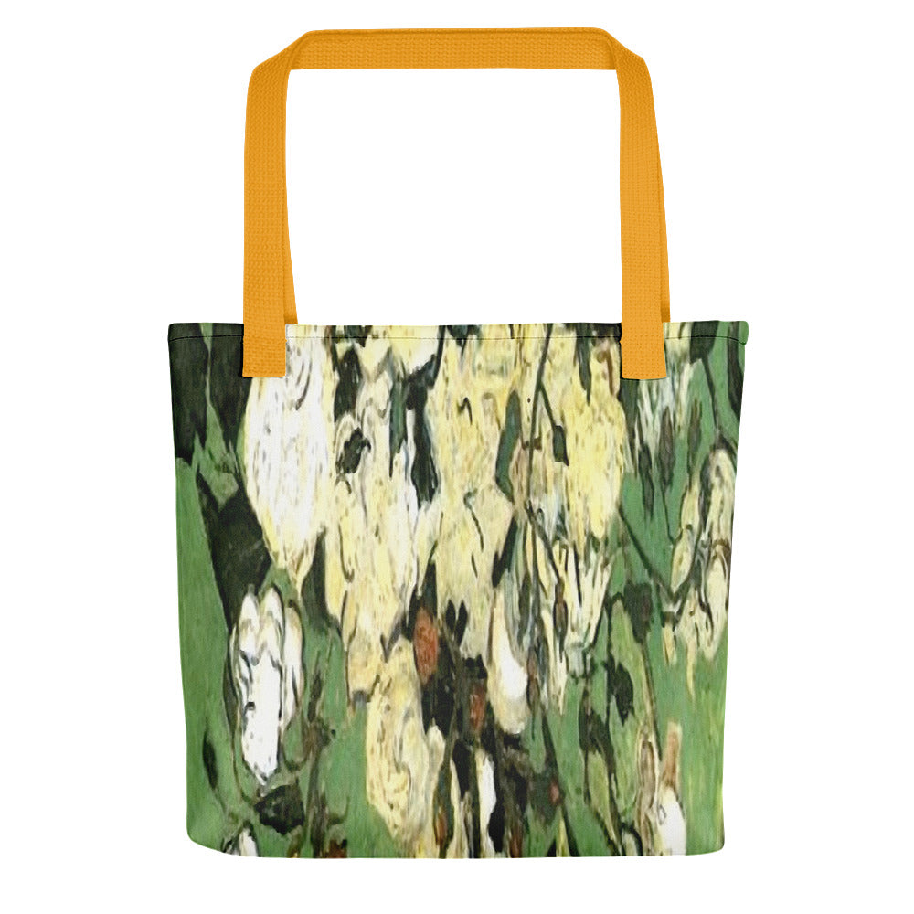 Vintage floral casual tote bag, beach bag, 15 x 15 inch, Design 55