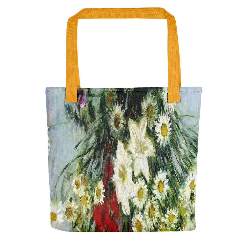 Vintage floral casual tote bag, beach bag, 15 x 15 inch, Design 43