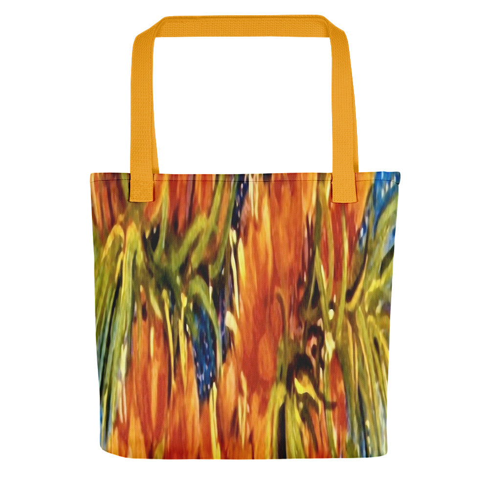 Vintage floral casual tote bag, beach bag, 15 x 15 inch, Design 42
