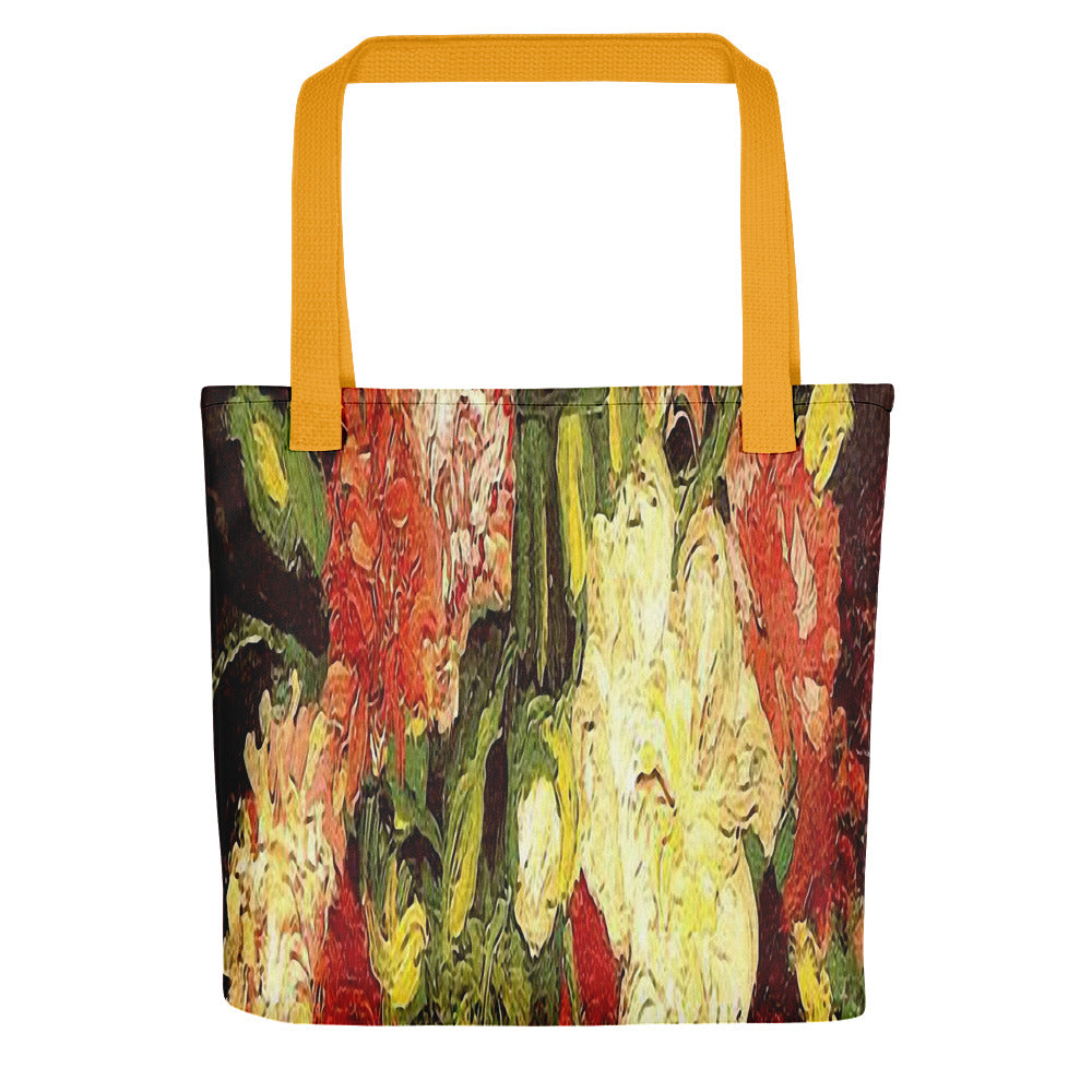 Vintage floral casual tote bag, beach bag, 15 x 15 inch, Design 33