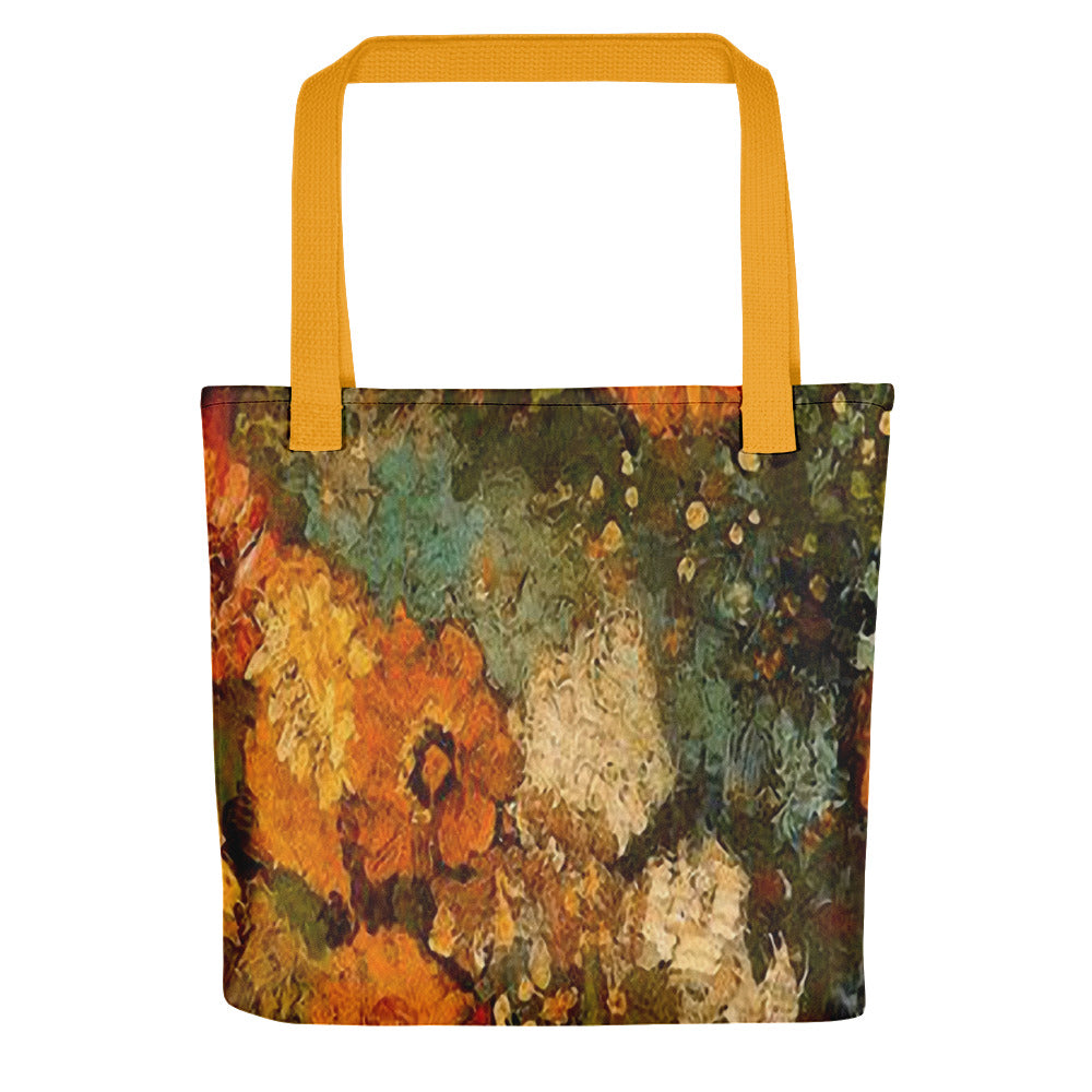 Vintage floral casual tote bag, beach bag, 15 x 15 inch, Design 31