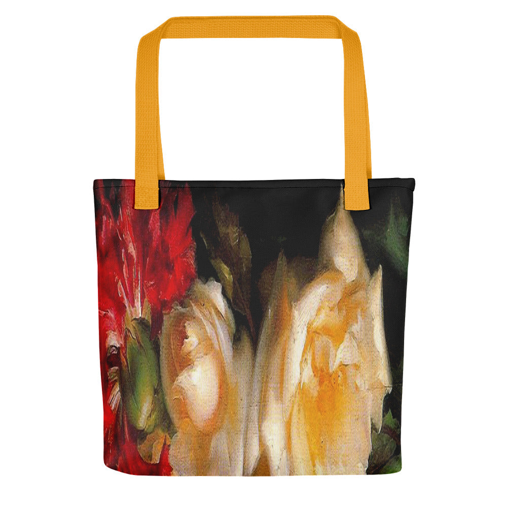 Vintage floral casual tote bag, beach bag, 15 x 15 inch, Design 30