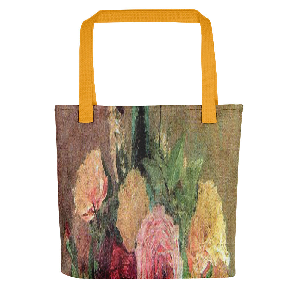 Vintage floral casual tote bag, beach bag, 15 x 15 inch, Design 29