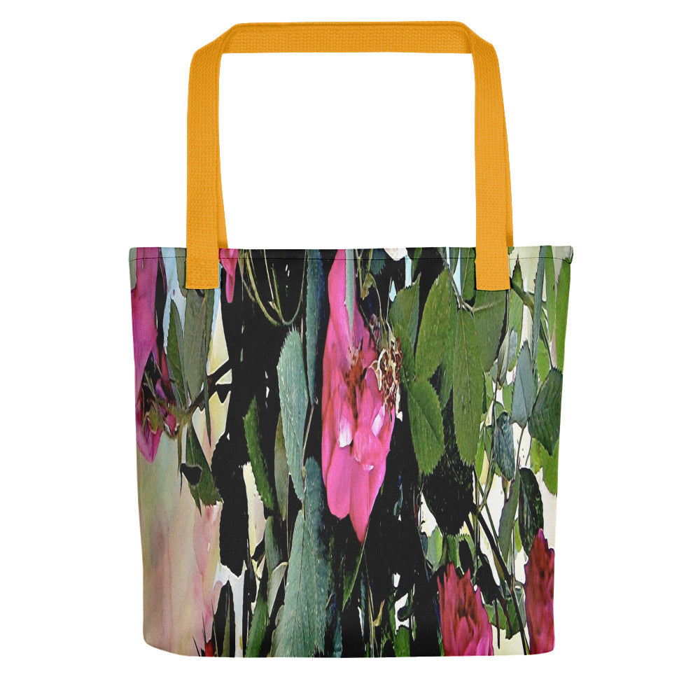Vintage floral casual tote bag, beach bag, 15 x 15 inch, Design 22