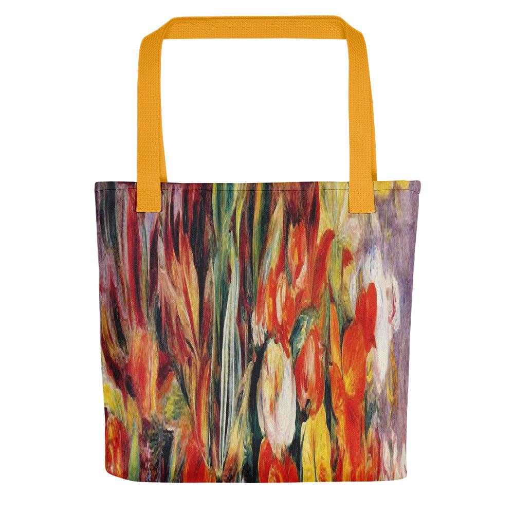 Vintage floral casual tote bag, beach bag, 15 x 15 inch, Design 19