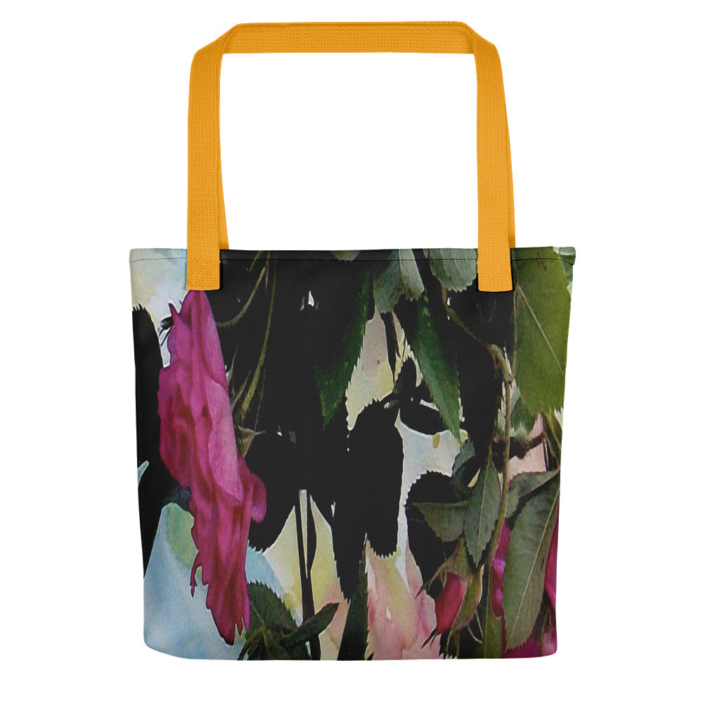 Vintage floral casual tote bag, beach bag, 15 x 15 inch, Design 21