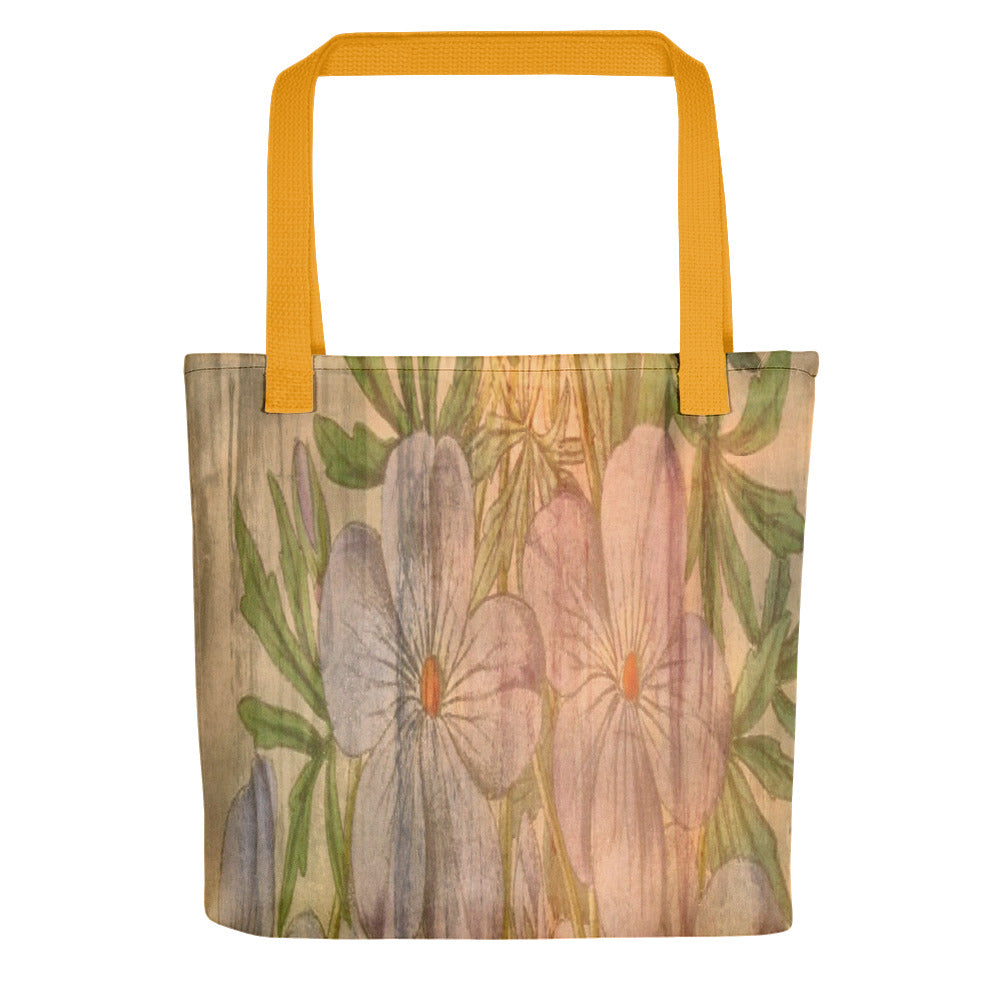 Vintage floral casual tote bag, beach bag, 15 x 15 inch, Design 13xx