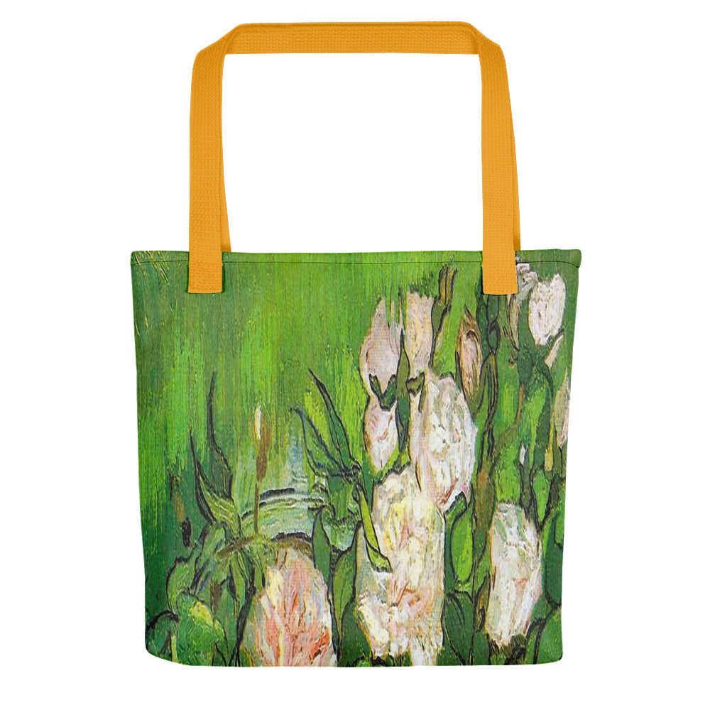 Vintage floral casual tote bag, beach bag, 15 x 15 inch, Design 6