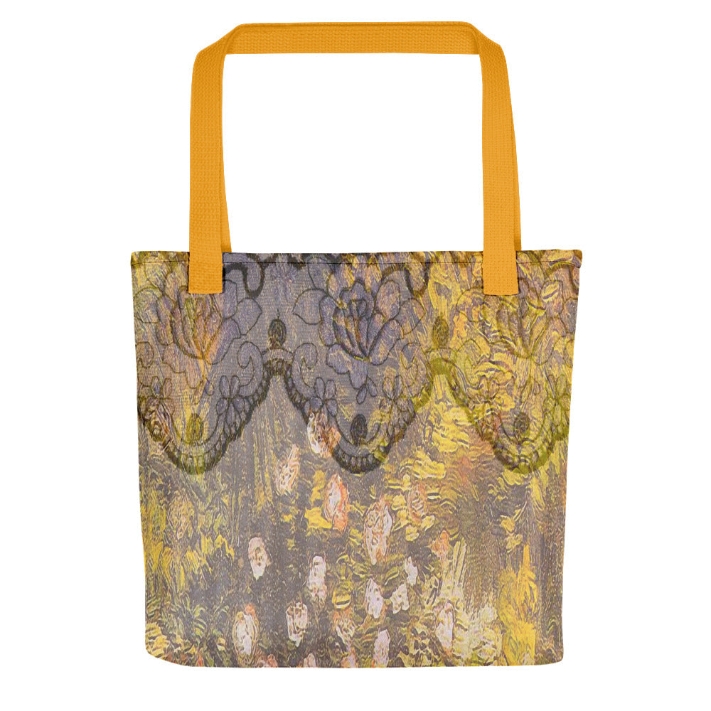 Vintage floral casual tote bag, beach bag, 15 x 15 inch, Design 5x