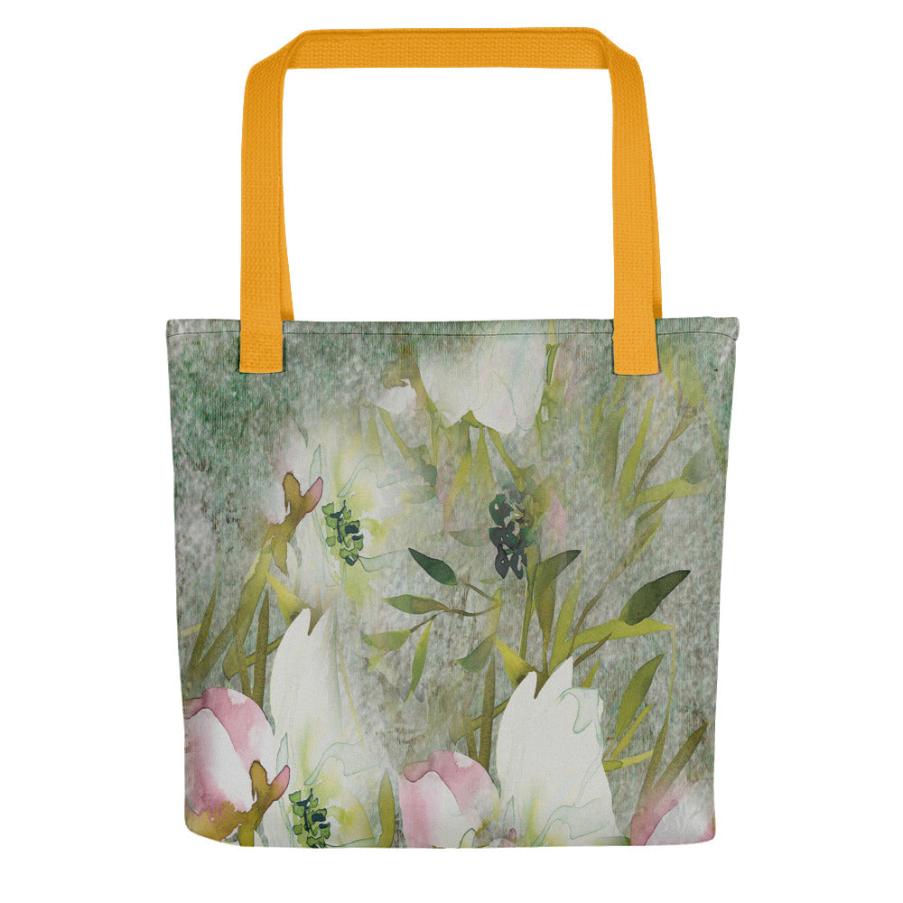 Vintage floral casual tote bag, beach bag, 15 x 15 inch, Design 3