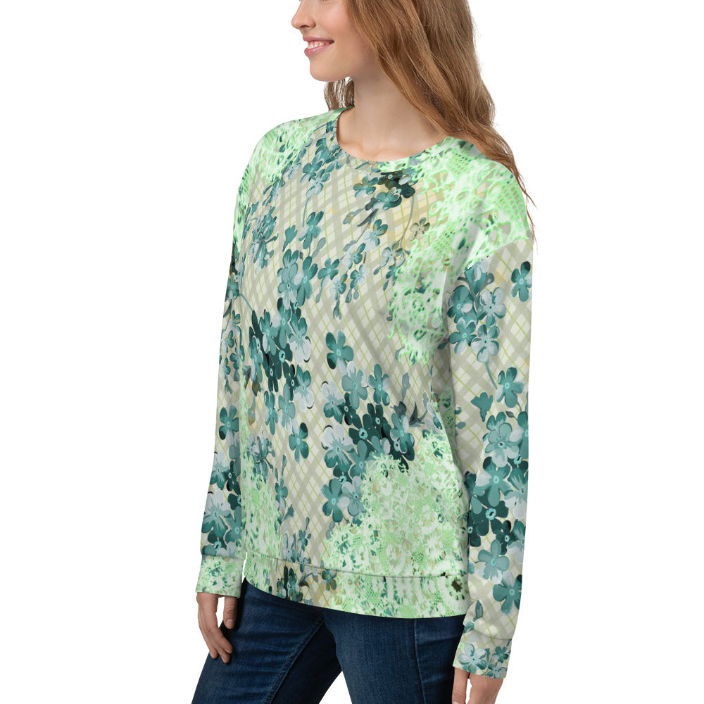Lace Print sweatshirt, womens long sleeve top, Size XS to 3XL plus size, design 53