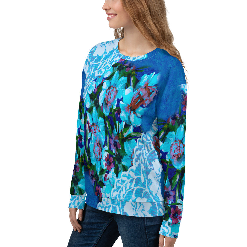 Lace Print sweatshirt, womens long sleeve top, Size XS to 3XL plus size, design 49
