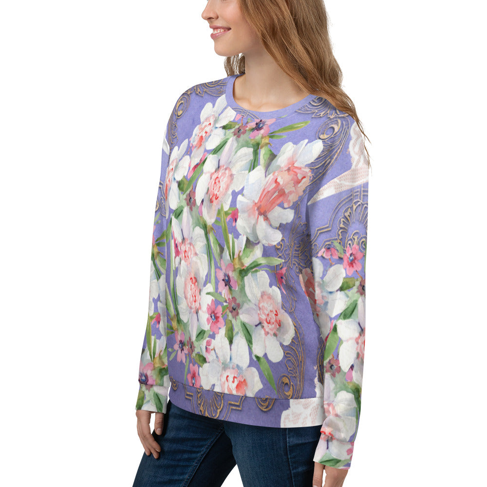 Lace Print sweatshirt, womens long sleeve top, Size XS to 3XL plus size, design 47