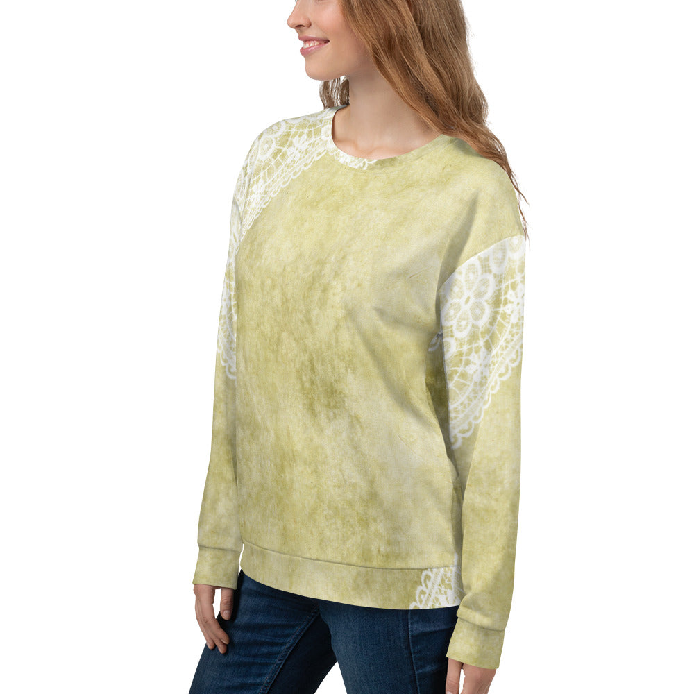 Lace Print sweatshirt, womens long sleeve top, Size XS to 3XL plus size, design 43